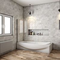 mampara de banera abatible 2 hojas plegable 110x140cm aica