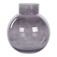 florero de vidrio gris 22 cm jarron sobremesa moderno decoracion polydrosos