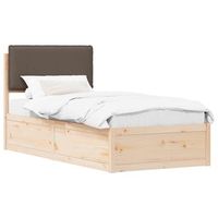 estructura de cama con cabecera tapizada taupe 90 x 200 cm vidaxl