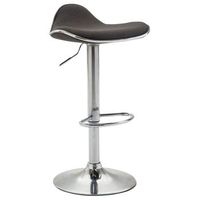 taburete de bar x1 asiento ergonomico en tela gris oscuro pie de trompeta en metal aspecto cromado 100005388