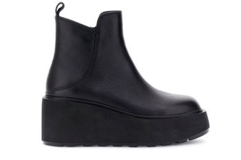botines de piel con plataforma black