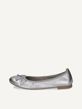 CAPRICE Ballerina, silver, made of Leather with Block heel, Size 42