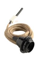 cable de yute con portalamparas e27 y caja de conexiones