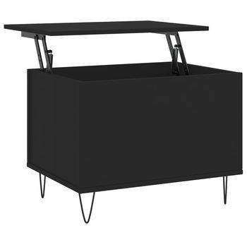 Mesa De Centro 60x44,5x45 Cm Madera Y Metal Trabajados - Negro