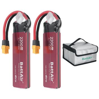 [UE/EE.UU. Directo] ISDT BattAir 2ª Gen 7.4V 2200mAh 50C 2S Batería LiPo Inteligente Control APP Inalámbrico Conector XT