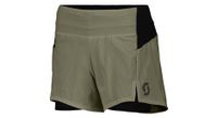 pantalon corto 2 en 1 scott hybrid endurance tech khaki  mujer