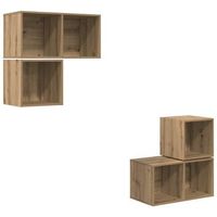 conjunto de mueble de tv 4 uds roble artisan vidaxl