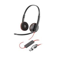 auriculares poly con cable usb-ca microfono flexible y reduccion de ruido
