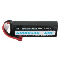 bateria lipo marslipo 74v 6000mah 60c 2s con conector t y adaptador xt60 para modelo rc