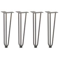 patas mesa tipo horquilla 4 uds  patas de muebles acero macizo acero natural 42cm