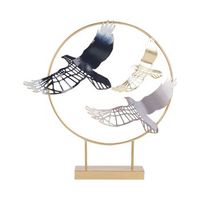 figura decorativa moderna pajaros sobre soporte ornamento metal multicolor samarium