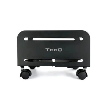 TooQ - Soporte para CPU con ruedas UMCS0004-B de metal, carga máxima 10 kg, 4 ruedas giratorias con freno, negro