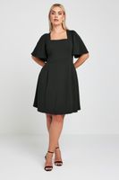 limited collection vestido mini negro con manga angel mujer curvy y tallas grandes limited collection
