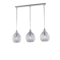 diamante - pista blanca y cromo con cristal transparente decorado y cables orientables 3 luces