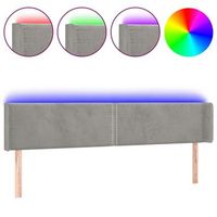 cabecero con led de terciopelo gris claro 203x16x7888 cm vidaxl