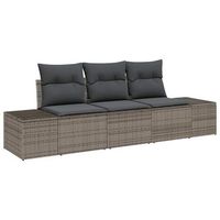 juego de sofa con cojin 3 piezas  mueble de jardin gris ratan sintetico