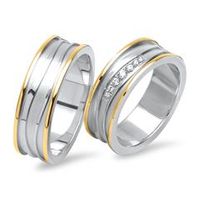 festivo vivo bicolor 925 anillos de boda de plata