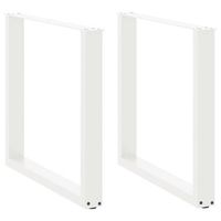 patas para mesa de comedor en forma de u 2 unidades color blanco 80 x 72-73 cm acero vidaxl