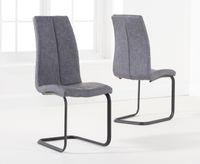 liza grey fabric antique hoop leg dining chairs - grey