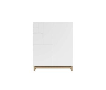 Recibidor zapatero modelo 515 acabado roble/blanco, 90x112x27 (ancho x alto x fondo)