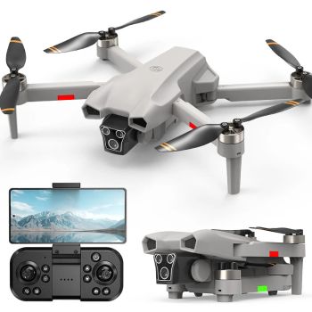 LYZRC L107 PRO WiFi FPV con ajuste eléctrico, cámara HD dual, posicionamiento por flujo óptico, brushless, plegable, dro