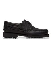 timberland para hombre tb0a2pdqani1 nauticos de 3 ojales cosidos a mano authentic negro 46 w piel plano cordones casual