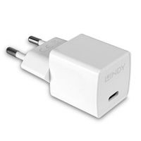 cargador lindy 73410 usb tipo c 20w gan blanco
