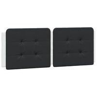 cabecero cama mueble de dormitorio de cama acolchado cuero sintetico 120 cm negro m020004372
