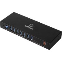 hub usb renkforce 10 puertos 5 gbits con carga rapida y montaje din