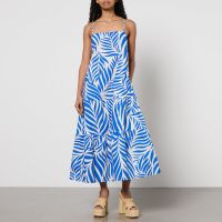 nobodys child etain india blue cotton-poplin dress - uk 6