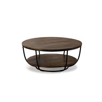 Mesa De Centro Fija Md-dinos Acabado En Madera De Mango Resistente Y Moderno