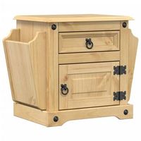mesita de noche  mesa auxiliar  mesilla corona madera maciza de pino 45x35x475 cm