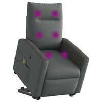 silla de masaje reclinable de pie de tela gris oscuro