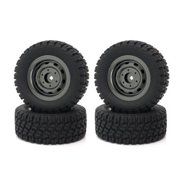 4PCS Neumáticos Ruedas Todo Terreno Universales para MJX 16207 16208 HBX 16899 16890 Wltoys 144001 1/14 1/16 1/18 Coches
