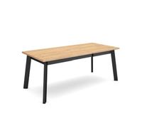 mesa comedor mesa fija cocina y salon 194x90x75cm para 10 comensales patas de madera roble y negro