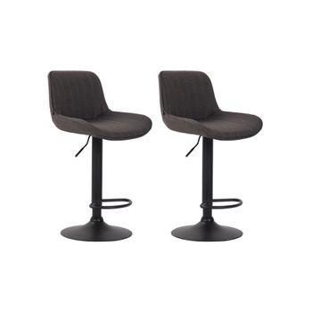 Set de 2 Taburetes de bar regulable en Tela Gris oscuro
