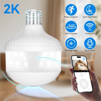 Cámara IP V380Pro Fisheye, cámara de seguridad panorámica de 360 ​​grados, 3MP, versión nocturna completa, cámara panorámica WiFi, cámara de vigilancia