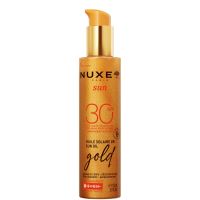 nuxe sun aceite solar dorado con brillos spf 30 150 ml