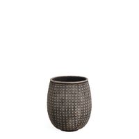 macetero decorativo de cemento marron oscuro h28
