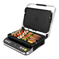 taylor swoden aroma - parrilla electrica 2 en 1 2000w grill sandwichera plancha  prensa panini ajuste preciso de la temperatura coccion con apertura de 180 funcion descongelar y antiadherente