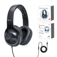 unico cascos con microfono hp9806 estereo 40mm blanco azul negro
