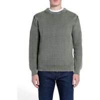 replay jersey maglione girocollo in cotone effetto used para hombre
