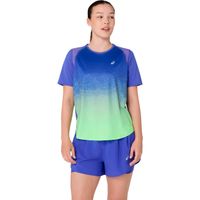 asics road ibuki  camiseta de running mujeres - azul verde