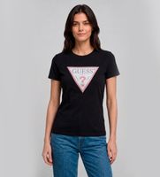 guess para mujer w6yi54k4870 camiseta logo original hotfix negro xl casual algodon manga corta