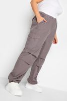 yours pantalones parachute grises de algodon mujer curvy y tallas grandes yours