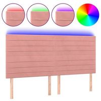 cabecero con luces led terciopelo rosa 180x5x118128 cm vidaxl