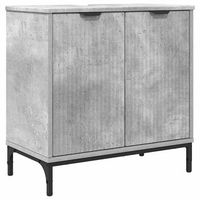 armario de lavabo  gabinete de lavabo para bano gris concreto 605 x 335 x 61 cm