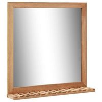 espejo de cuarto de bano madera maciza de nogal 60x12x62 cm vidaxl