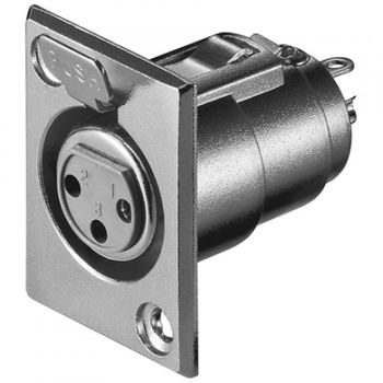 Goobay Conector Chasis Micrófono XLR 3pin Hembra Gris