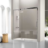 frontal de ducha  puerta corredera luka 130 cm sin lateral  fijo frontal izquierda